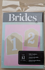 BRIDES Rustic Chic Table Numbers 1-12, 13-24 – White/Brown Fold & Stand Wedding