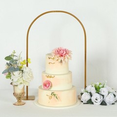 35″ GOLD Metal Floral Chiara Arch Table Centerpiece Rounded Top Wedding Party