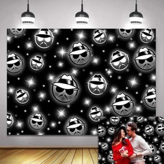 Cholo Theme Backdrop Early 2000s Background 7x5FT Black Glitter Old School Ph…