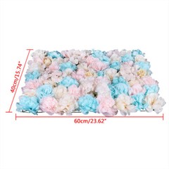 12PCS Artificial Flower Wall Panel White Hydrangea Rose Wedding Backdrop Decor