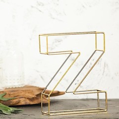 GOLD 8″ tall 3D Metal Wire Letter Z Party Wedding Reception Backdrop Supplies