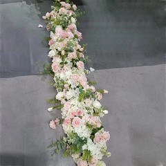 Satikf Artificial Rose Table Runner Flower Row Wedding Backdrop Arch Decor 🌹