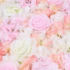 4 PCS Artificial Rose Flower Wall Panel Home Wedding Backdrop Road Floral Decor