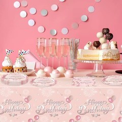 41Pcs Rose Gold Birthday Party Decorations Happy Birthday Plates and Napkins …