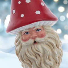 Mushroom Santa Christmas Ornament, Holiday Garden Tree Hanging Decorations by…
