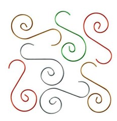 60Pcs 4 Colors 25*50mm Metal Swirl Shaped Connectors Hooks Hanger Crystal Prisms