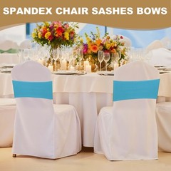 50 Pcs Spandex Chair Sashes Bows with Slider Buckle, Old Gold