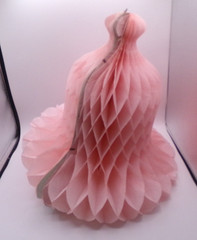 Lot of 5 Vintage Pink Honeycomb Bell Pink Paper Wedding Bells Decorations tissue
