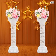 4pcs Roman Column Wedding Roman Pillar Flowerpot Stand Event Party Decor 27*88cm