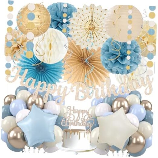 Dusty Blue Beige Champagne Women Birthday Dusty Blue Beige-champagne