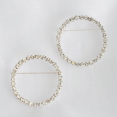 2″ CIRCLE Rhinestones BROOCHES PIN Chair Sashes Wedding Decorations WHOLESALE