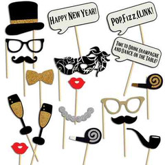 New Year Christmas Photo Booth Props, 18 pcs, NO DIY NEEDED, New Years Eve Party