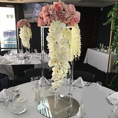 2Pcs Acrylic Flower Stand Column Vase Rack Centerpieces Tabletop Wedding Decor