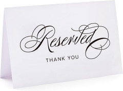 10 Pack Reserved Signs for Weddings & Parties, Reservation Cards for Tables 4 X