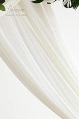 Wedding Arch Draping Fabric 2 Panels 20Ft Ivory Chiffon Fabric Drapes Arbor Drap