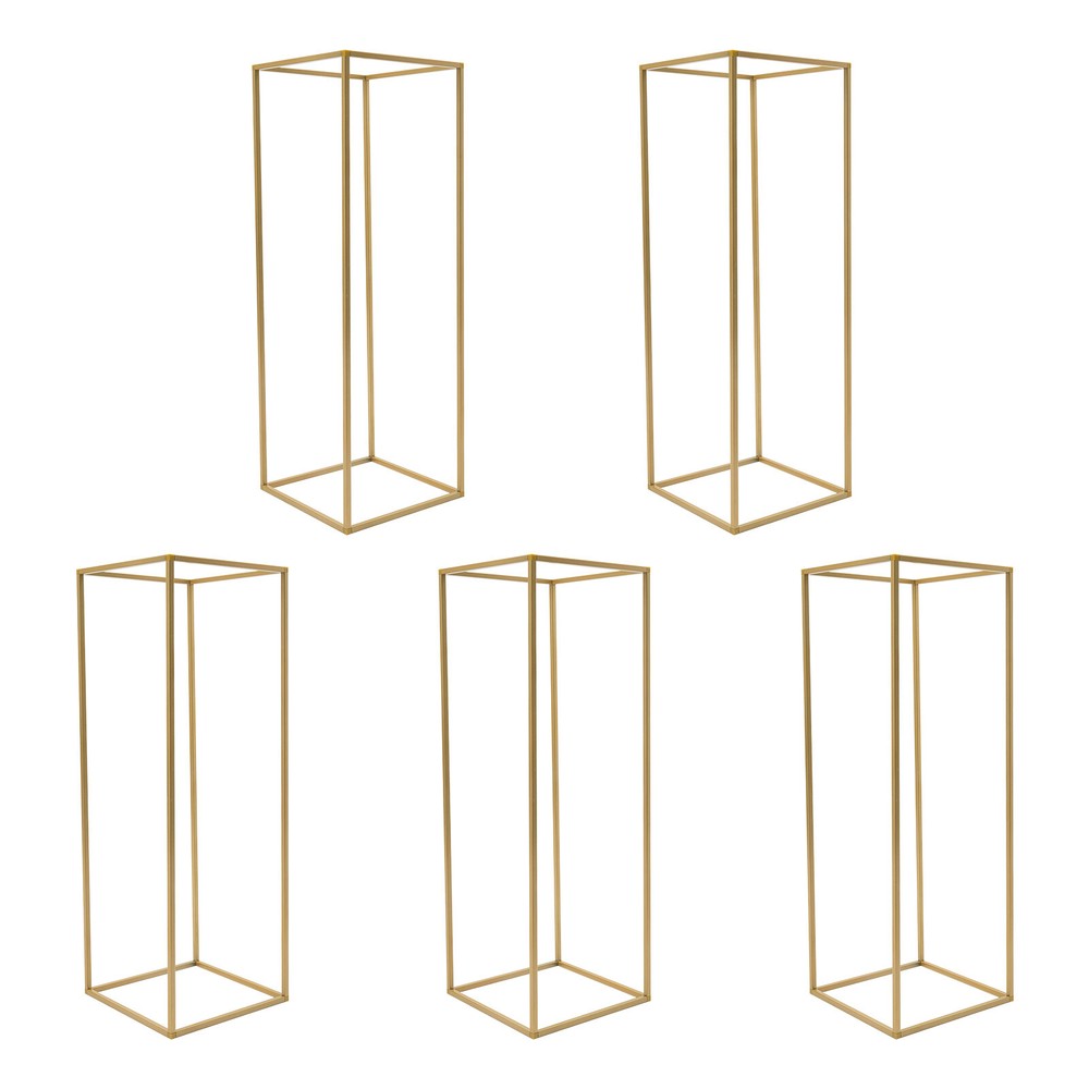 5PC 31.5in Tall Gold Metal Flower Stand for Wedding Table Centerpieces Decor