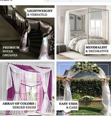 PURPLE Elegant Wedding Table Valance Chair Decor Sheer Swags Fabric Any Party