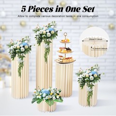 5pcs Cardboard Flowers Stands Milky White Flower Vase Stand Wedding Centerpieces