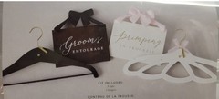 Bride & Groom Hanger & Sign Set Wedding Bridal Gown Tux Style Me Pretty New