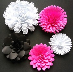 Paper Flowers 3D Handcrafted 5 pcs Mixed DIY Wedding Party Decor Craft Scrapbook