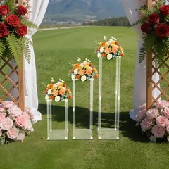 Clear Acrylic Flower Stand 40/60/80cm Tall Column Vase Wedding Decoration