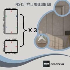Premade Wainscoting Panels Wall Molding Kit – Picture Frame Trim, 6-Frame Panel