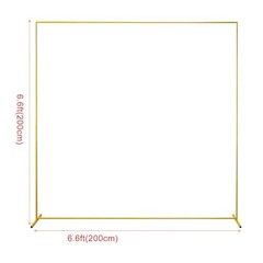 Gold Wedding Arch Backdrop Stand Square Balloon and Flower Metal 6.6FT*6.6FT