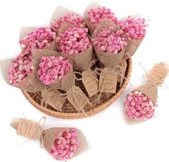 20-Piece set Mini Magnet Dried Flowers Bouquet for Rustic Wedding Favors