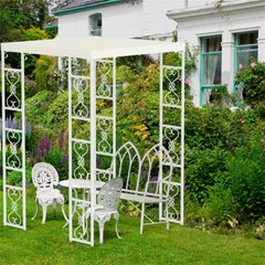 French Style Garden Arch Arbor Trellis Wedding Lawn Metal Gazebo Pergola Pavilio