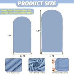 MODFUNS Dusty Blue Arch Cover 6&7.2ft Spandex Wedding Arch Backdrop Covers Set