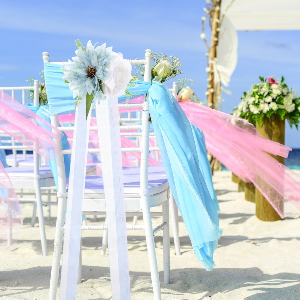 Chair Back Decoration Simulation Flowers Artificial Floral Arrangements