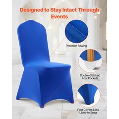 Uimoso 50PCS Royal Blue Stretch Spandex Chair Covers for Events and Parties