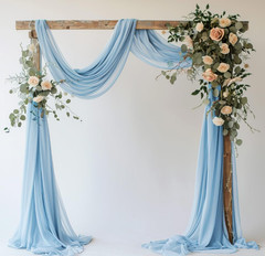 28.7″x 20FT Chiffon Wedding Arch Draping Fabric Curtain Panel Backdrop Baby Blue