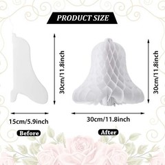 WILLBOND 5 Pieces Paper Wedding Bells White Hanging Big Heavy Honeycomb Bells