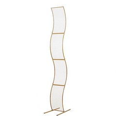 7 ft Gold Wavy Grid Metal Floral Display Frame Arch Backdrop Stand Party Events