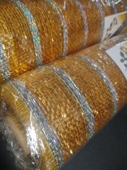 2 Rolls Deco Mesh 21″ Genuine Craig Bachman 30Ft Metallic Gold & Silver Foil