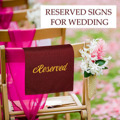 12 Pieces Reserved Seating Signs for Chairs 22 Inch Reserved Signs for Church Pe