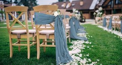 50 PCS Cheesecloth Chair Sashes, Bows Designed ChairSashes, 15.7×108 inch Cha…