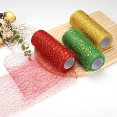 Moon & Star Tulle Rolls Fabric, 6″ x 10 Yard Nylon Tulle Ribbon, Blue