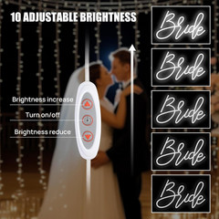 Large Bride to Be Neon Sign with Dimmer for Bridal Shower & Bachelorette Party