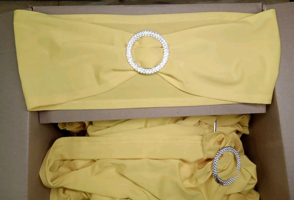Lot Of 93 Yellow Spandex Chair Bows