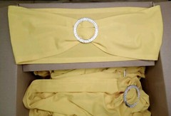 Lot Of 93 Yellow Spandex Chair Bows