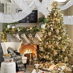 Silver Foil Fringe Garland 10FT 2packs, Metallic Foil Tinsel Fringe Banners f…