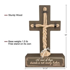 Wedding Sign: Three Strands, Tie The Knot, Cross Decoration Dark Brown