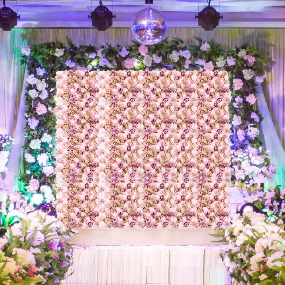 Artificial Silk Rose Flower Wall Panel Wedding Party Backdrop Decoration 23″x15″