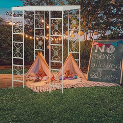 Heavy Duty French Style Outdoor Roof Metal Gazebo White Wedding Canopy Garden US