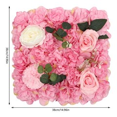 12pcs 3D Artificial Flower Wall Panel Silk Rose Mat for Wedding Backdrop 38*38cm