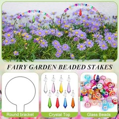 218PCS Beaded Garden Stakes Kit Fairy Garden Stakes DIY Fairy 8 Set – 218Pcs