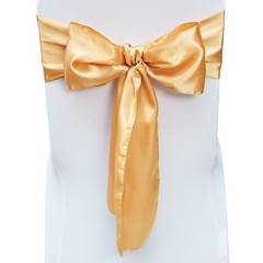 VEVOR 50PCS Gold Stretch Spandex Chair Sashes Elastic Bows Wedding Party Dining
