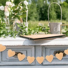 Reusable Heart Bunting Garland 11.5 Feet Rustic Linen Bunting Chain…
